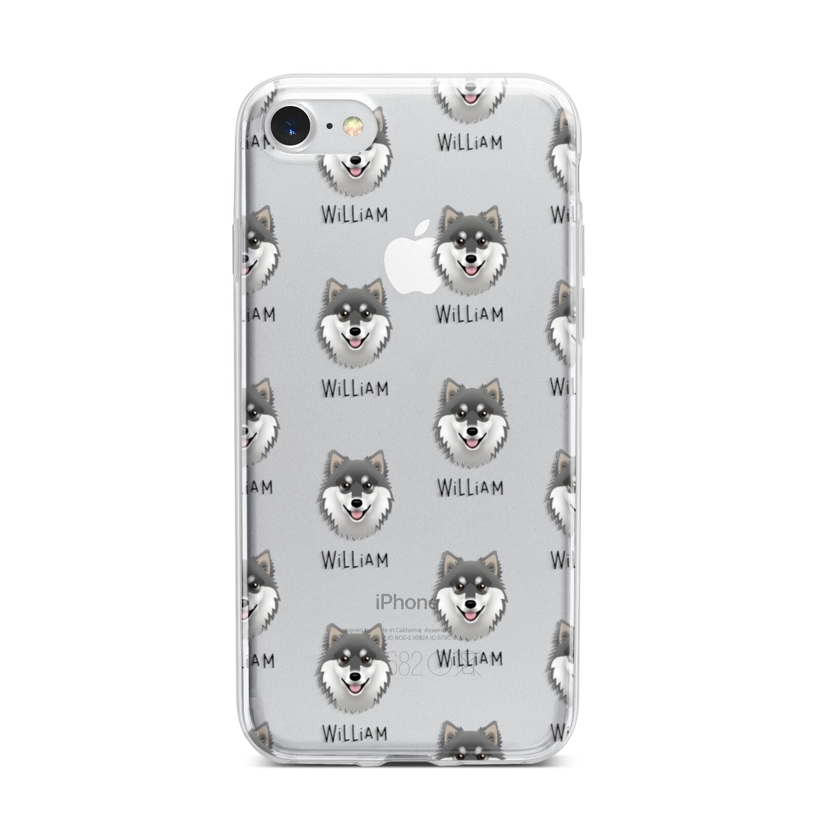 Finnish Lapphund Icon with Name iPhone 7 Bumper Case on Silver iPhone
