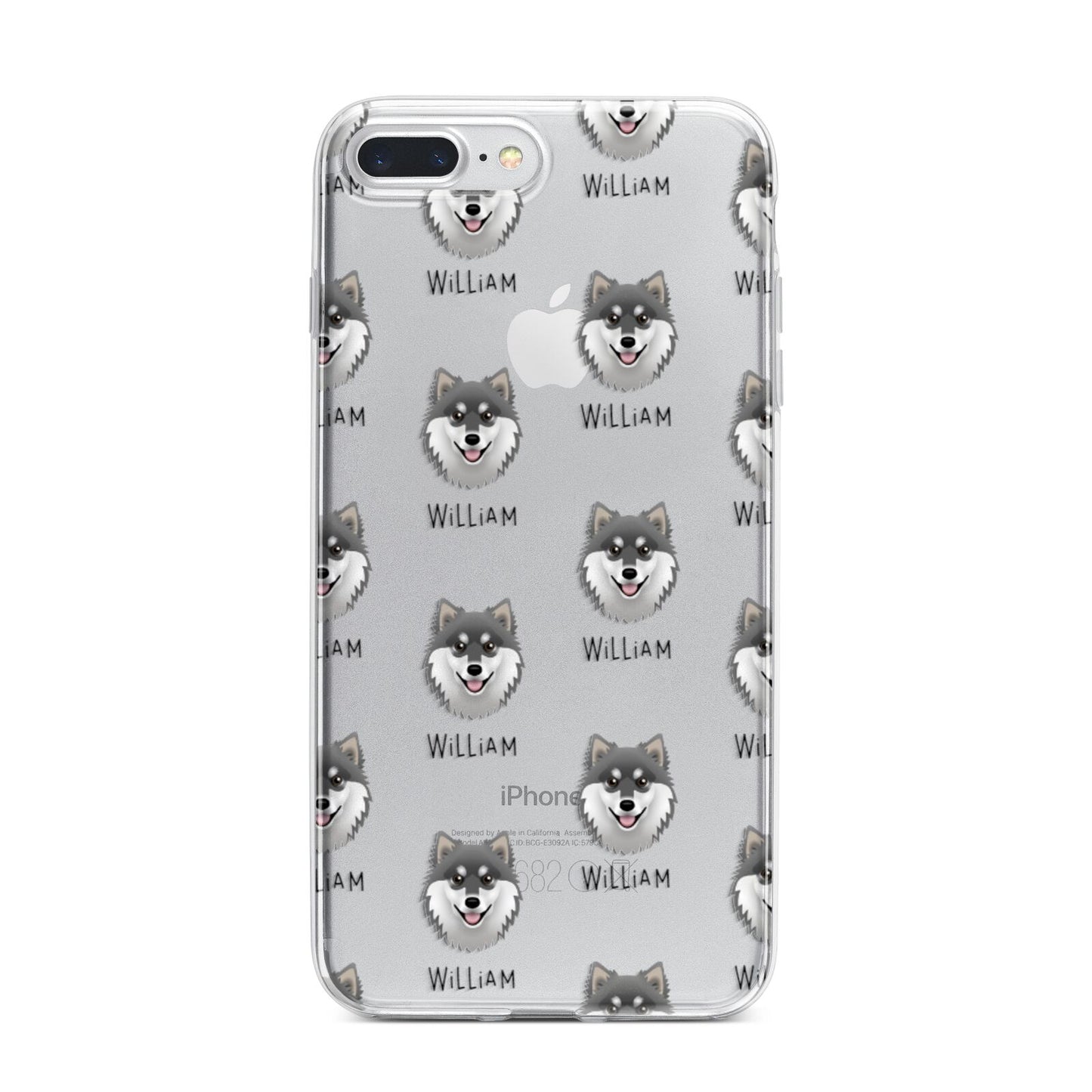 Finnish Lapphund Icon with Name iPhone 7 Plus Bumper Case on Silver iPhone