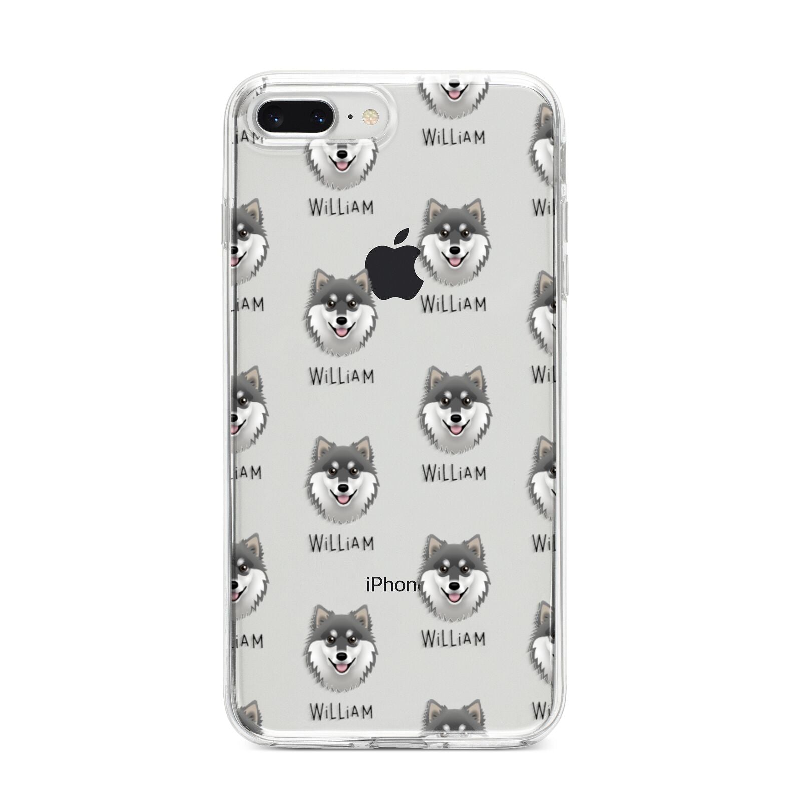 Finnish Lapphund Icon with Name iPhone 8 Plus Bumper Case on Silver iPhone