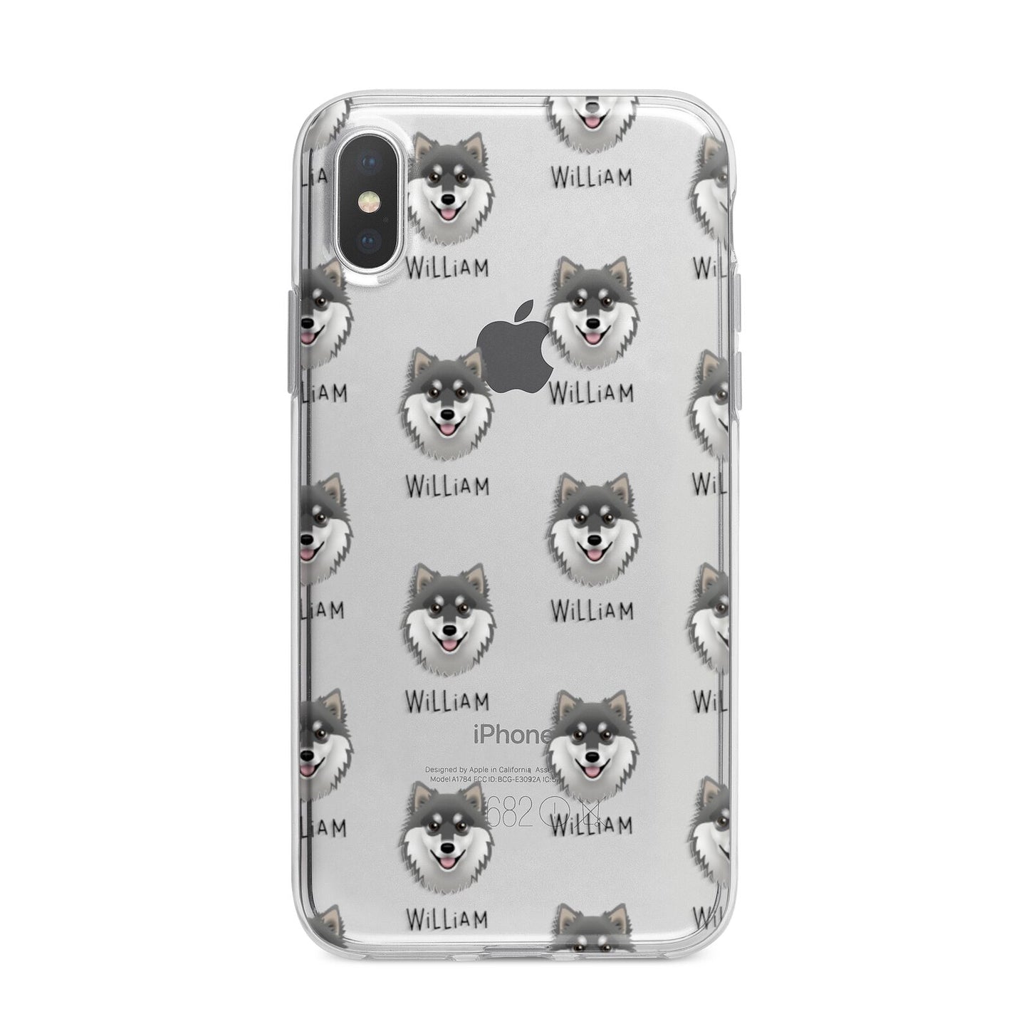 Finnish Lapphund Icon with Name iPhone X Bumper Case on Silver iPhone Alternative Image 1