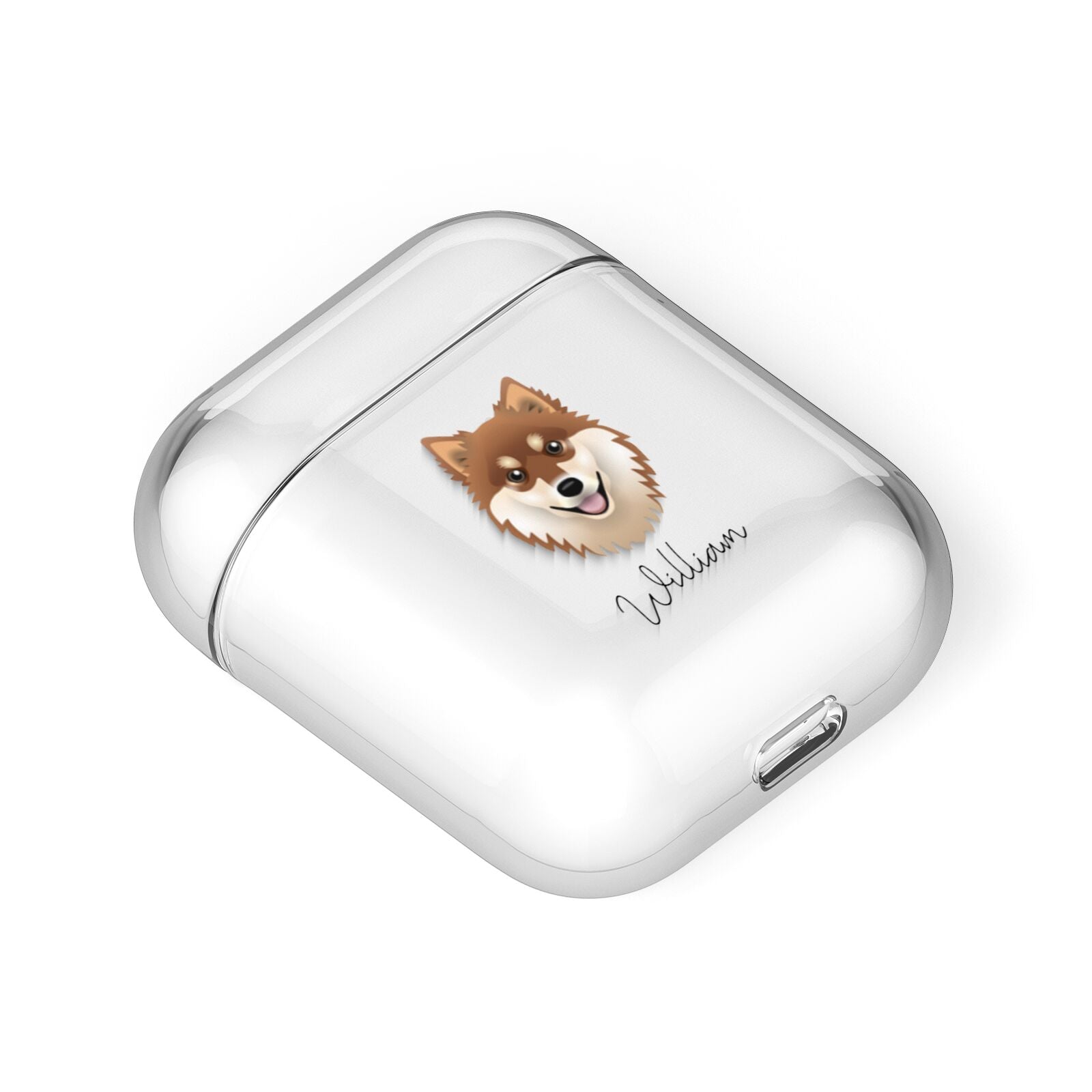 Finnish Lapphund Personalised AirPods Case Laid Flat