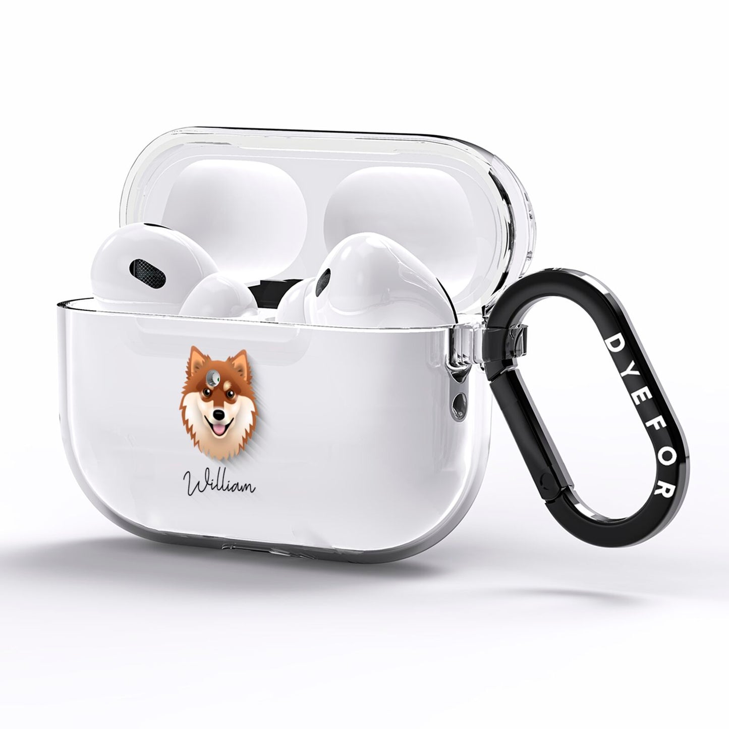 Finnish Lapphund Personalised AirPods Pro Clear Case Side Image
