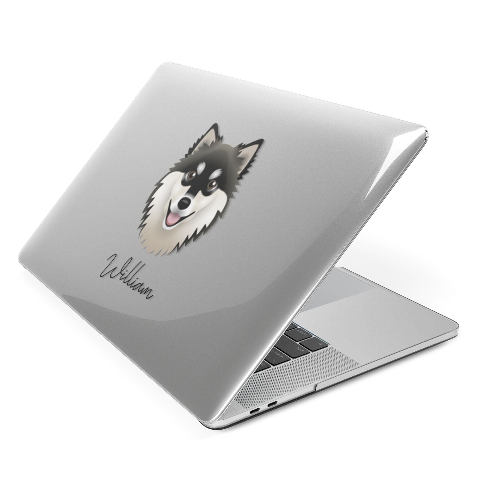 Finnish Lapphund Personalised Apple MacBook Case Side View