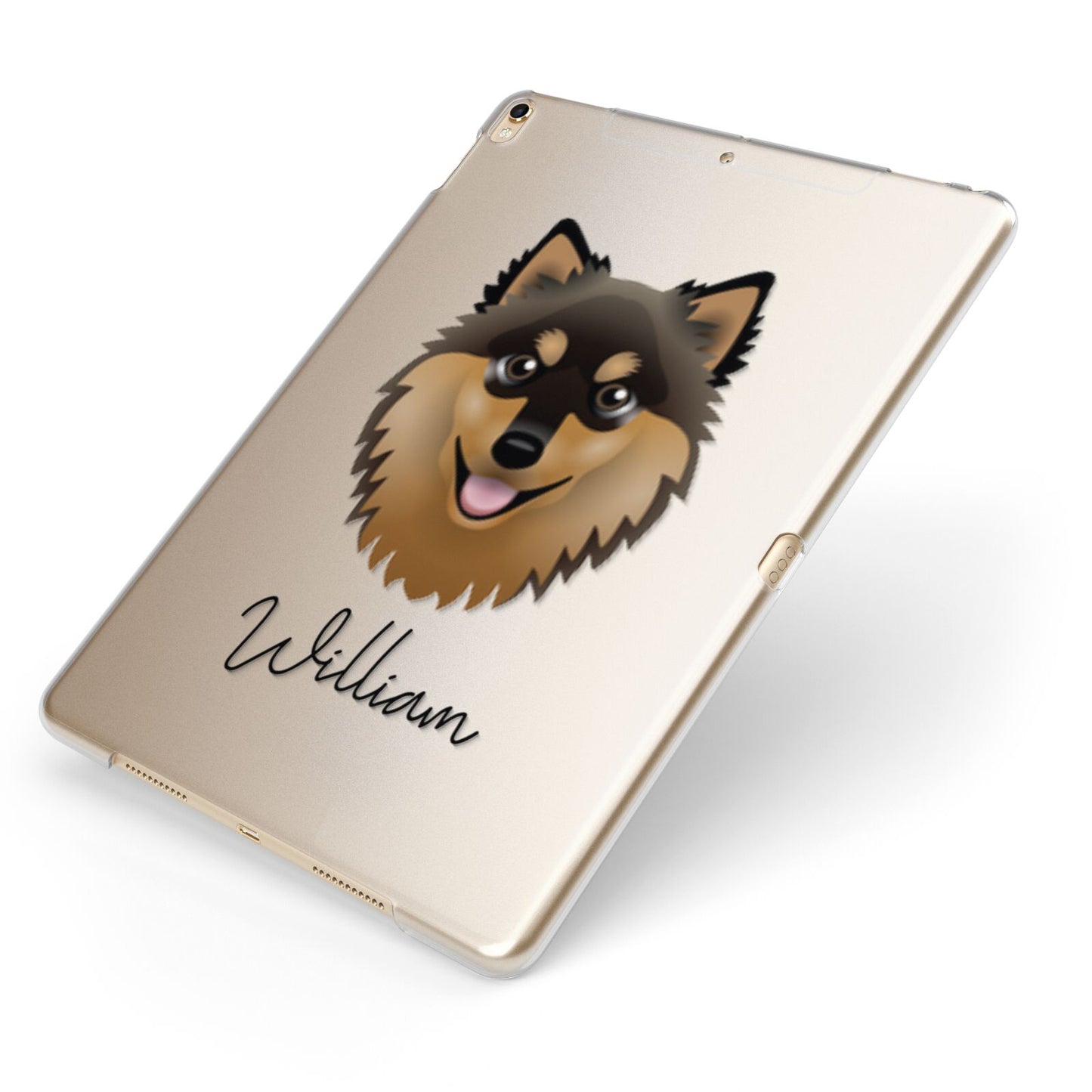 Finnish Lapphund Personalised Apple iPad Case on Gold iPad Side View