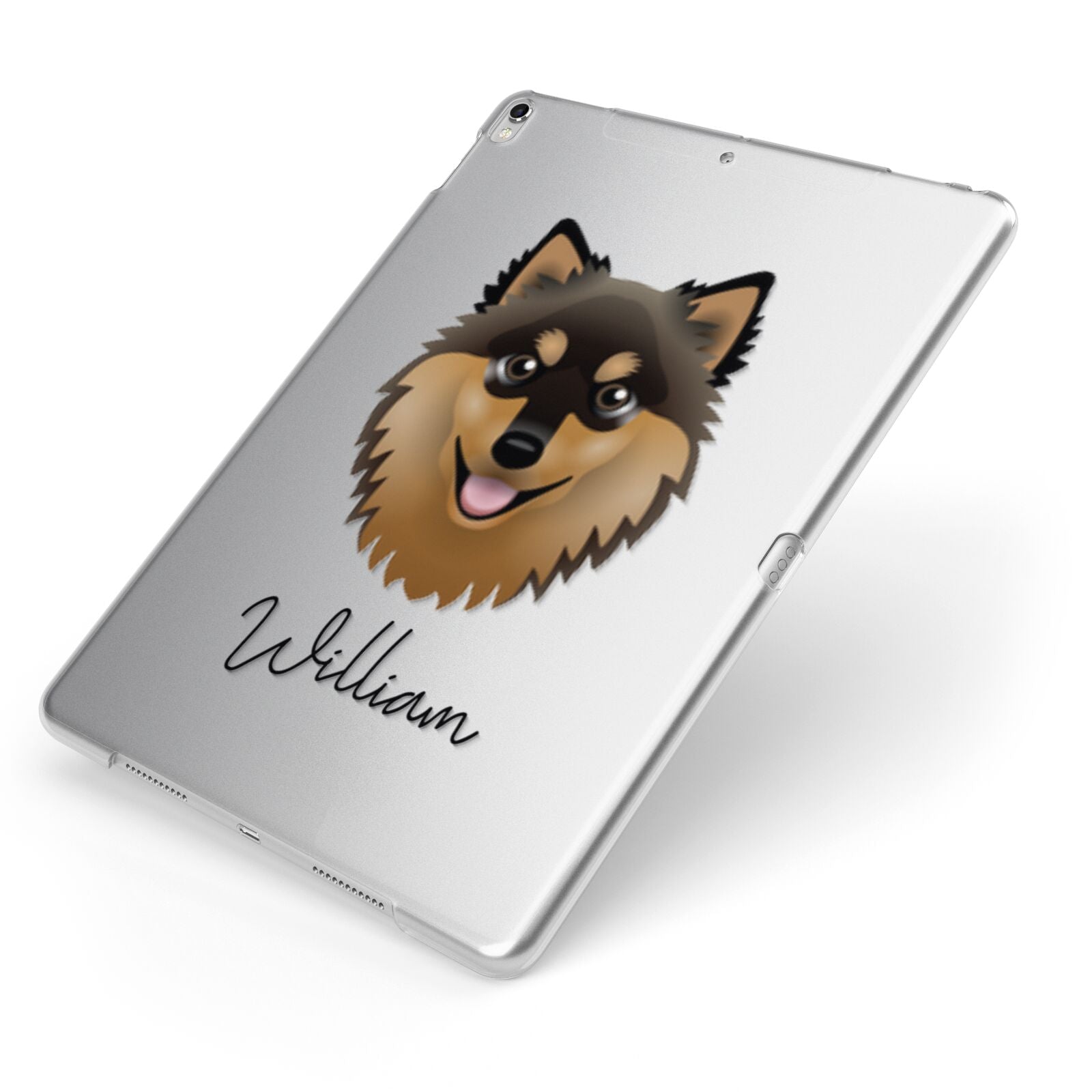 Finnish Lapphund Personalised Apple iPad Case on Silver iPad Side View
