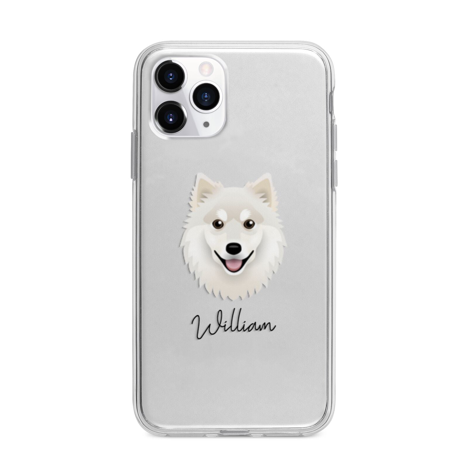 Finnish Lapphund Personalised Apple iPhone 11 Pro Max in Silver with Bumper Case