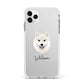 Finnish Lapphund Personalised Apple iPhone 11 Pro Max in Silver with White Impact Case