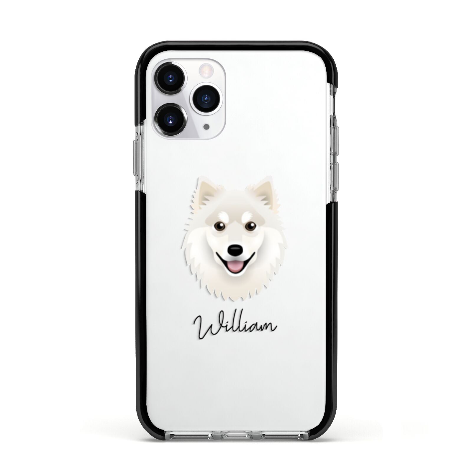 Finnish Lapphund Personalised Apple iPhone 11 Pro in Silver with Black Impact Case