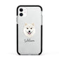 Finnish Lapphund Personalised Apple iPhone 11 in White with Black Impact Case