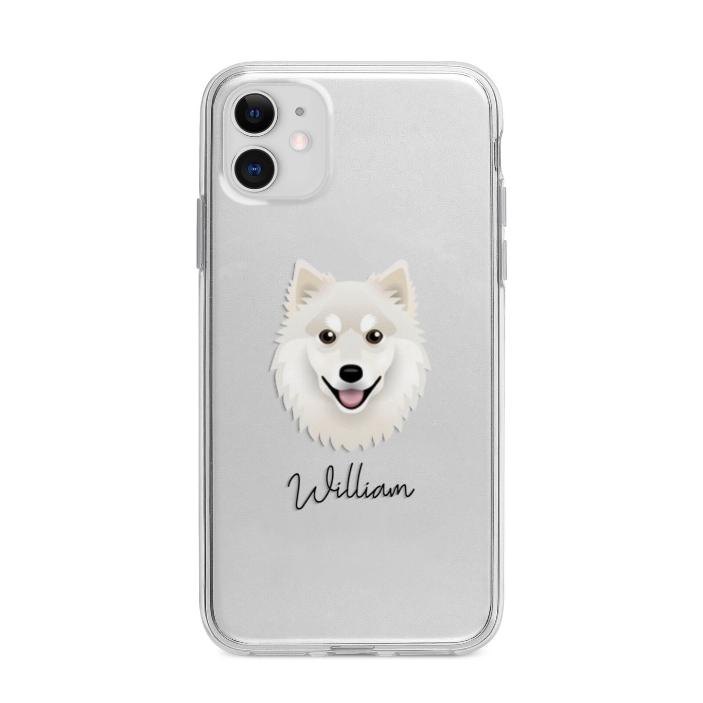 Finnish Lapphund Personalised Apple iPhone 11 in White with Bumper Case