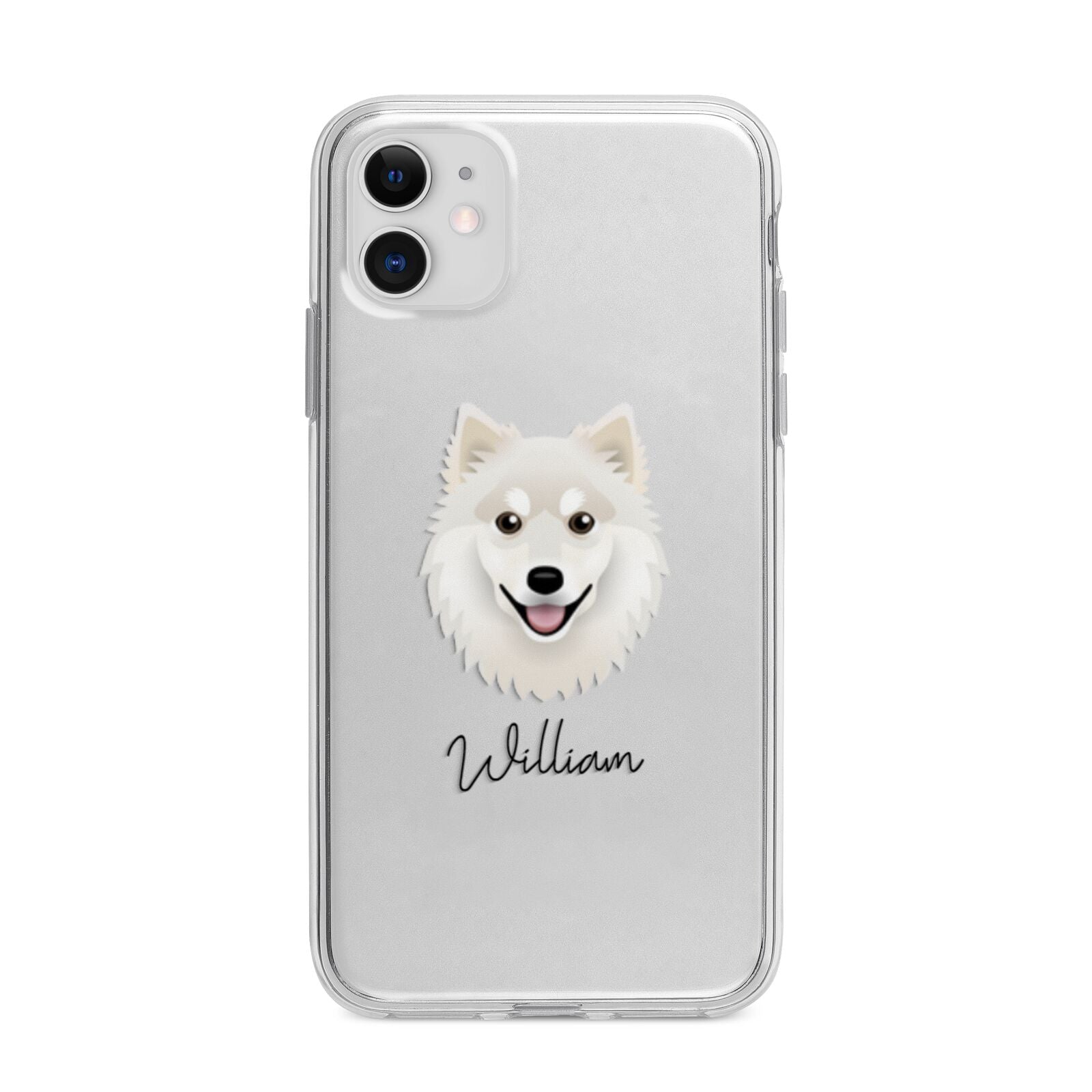 Finnish Lapphund Personalised Apple iPhone 11 in White with Bumper Case