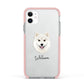 Finnish Lapphund Personalised Apple iPhone 11 in White with Pink Impact Case