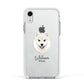 Finnish Lapphund Personalised Apple iPhone XR Impact Case White Edge on Silver Phone
