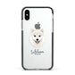 Finnish Lapphund Personalised Apple iPhone Xs Impact Case Black Edge on Silver Phone
