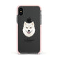 Finnish Lapphund Personalised Apple iPhone Xs Impact Case Pink Edge on Black Phone