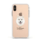 Finnish Lapphund Personalised Apple iPhone Xs Impact Case White Edge on Gold Phone