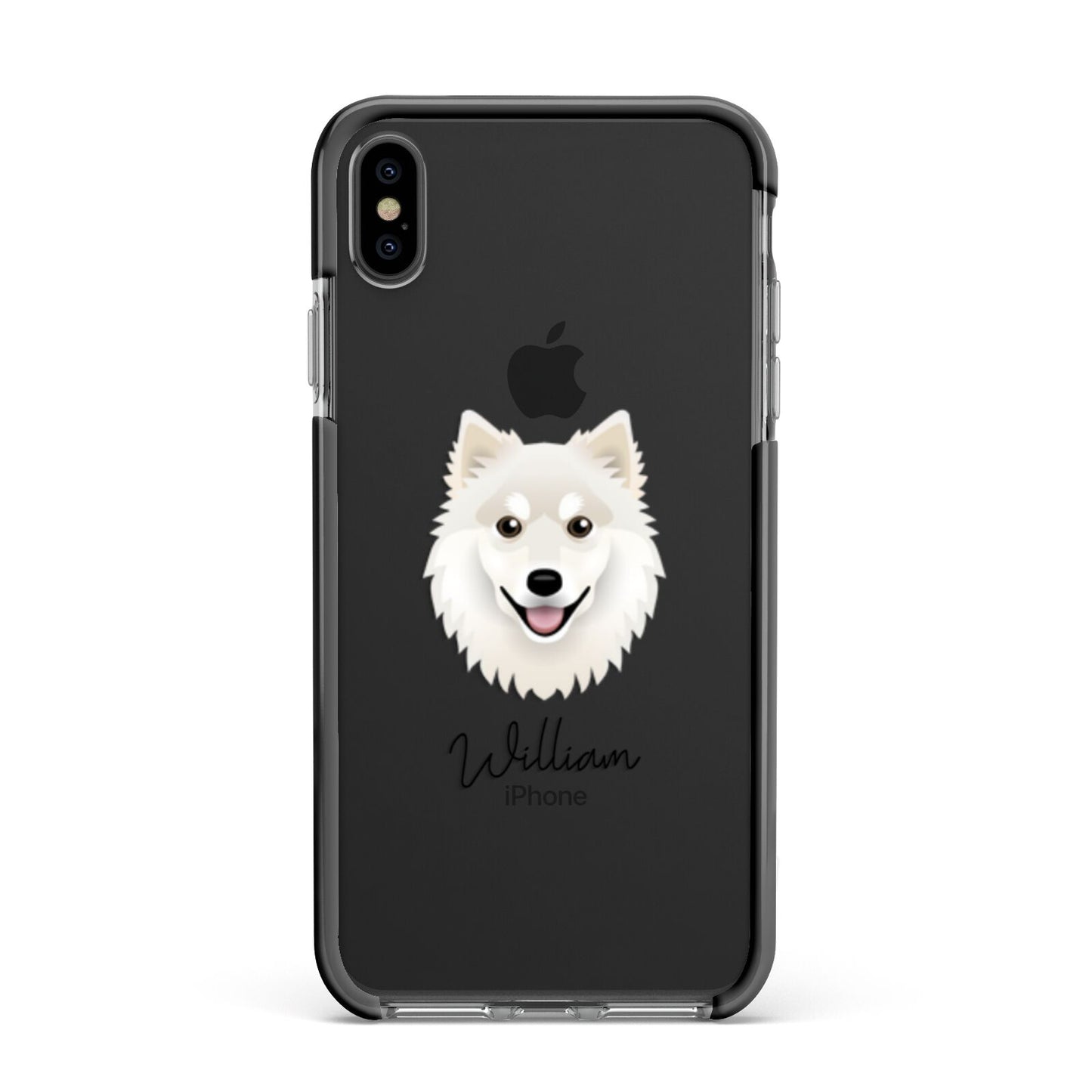 Finnish Lapphund Personalised Apple iPhone Xs Max Impact Case Black Edge on Black Phone