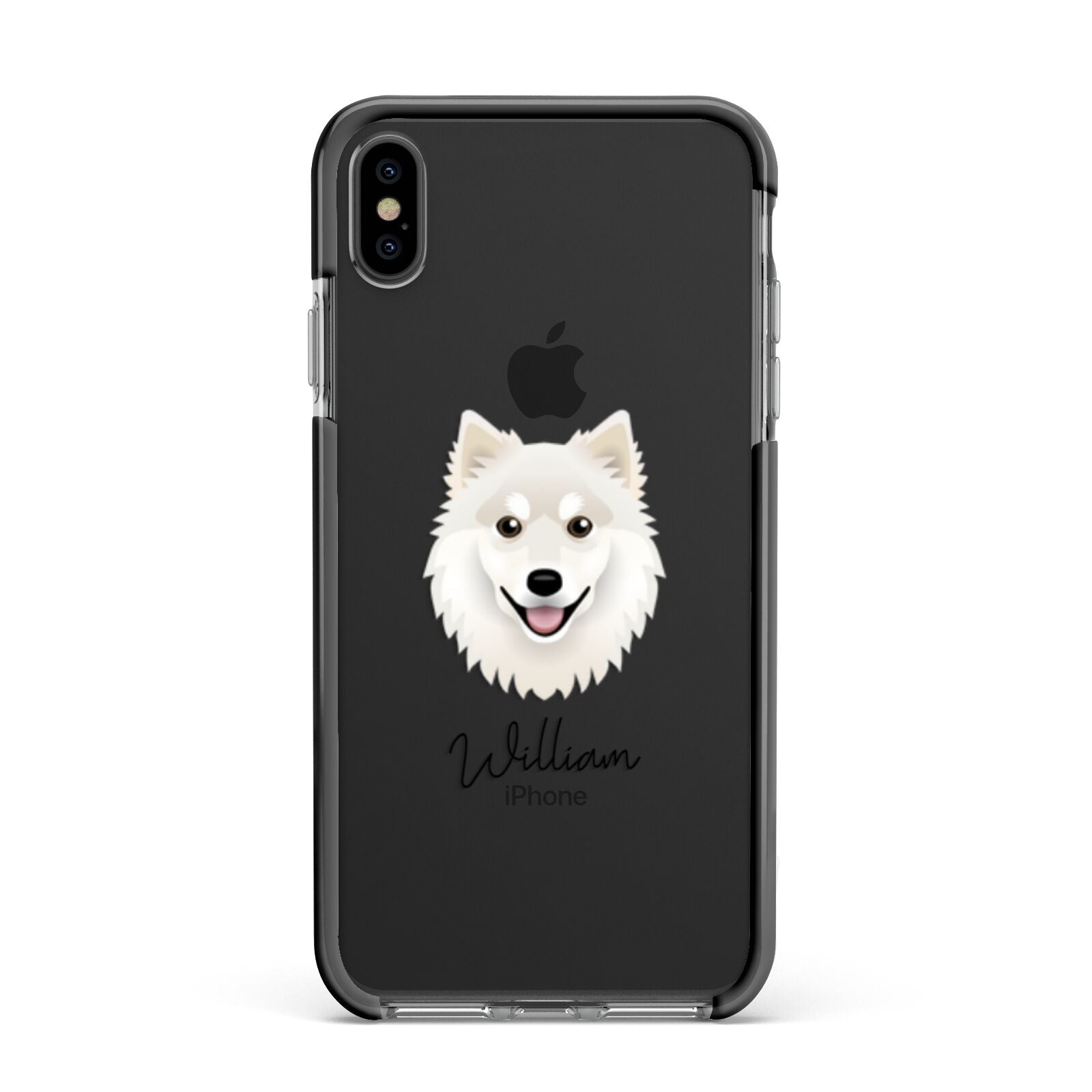 Finnish Lapphund Personalised Apple iPhone Xs Max Impact Case Black Edge on Black Phone