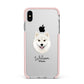 Finnish Lapphund Personalised Apple iPhone Xs Max Impact Case Pink Edge on Silver Phone
