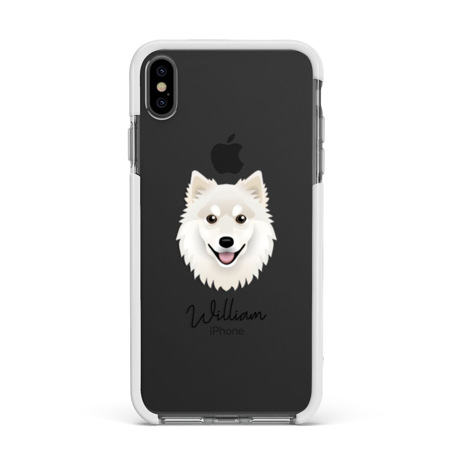 Finnish Lapphund Personalised Apple iPhone Xs Max Impact Case White Edge on Black Phone