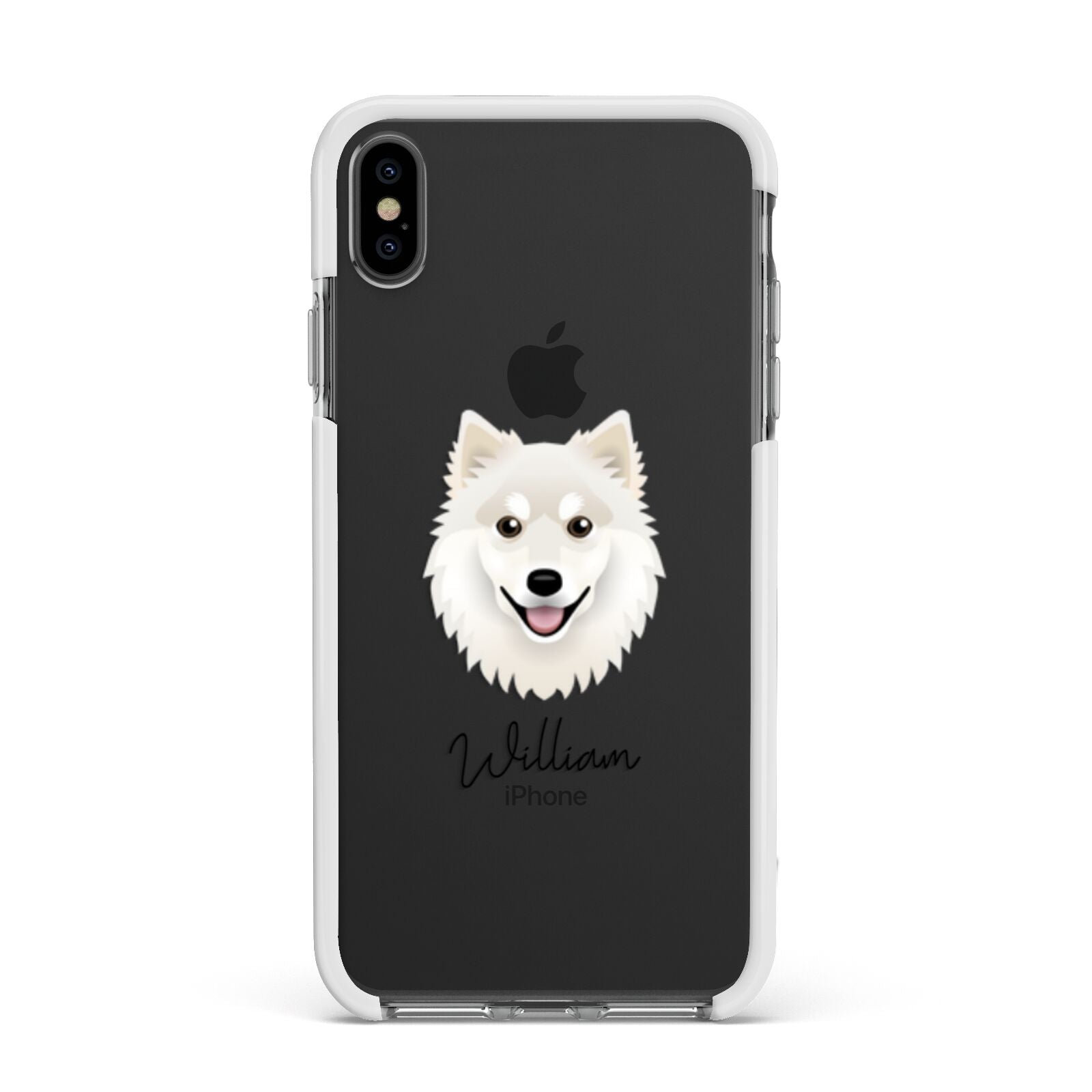 Finnish Lapphund Personalised Apple iPhone Xs Max Impact Case White Edge on Black Phone