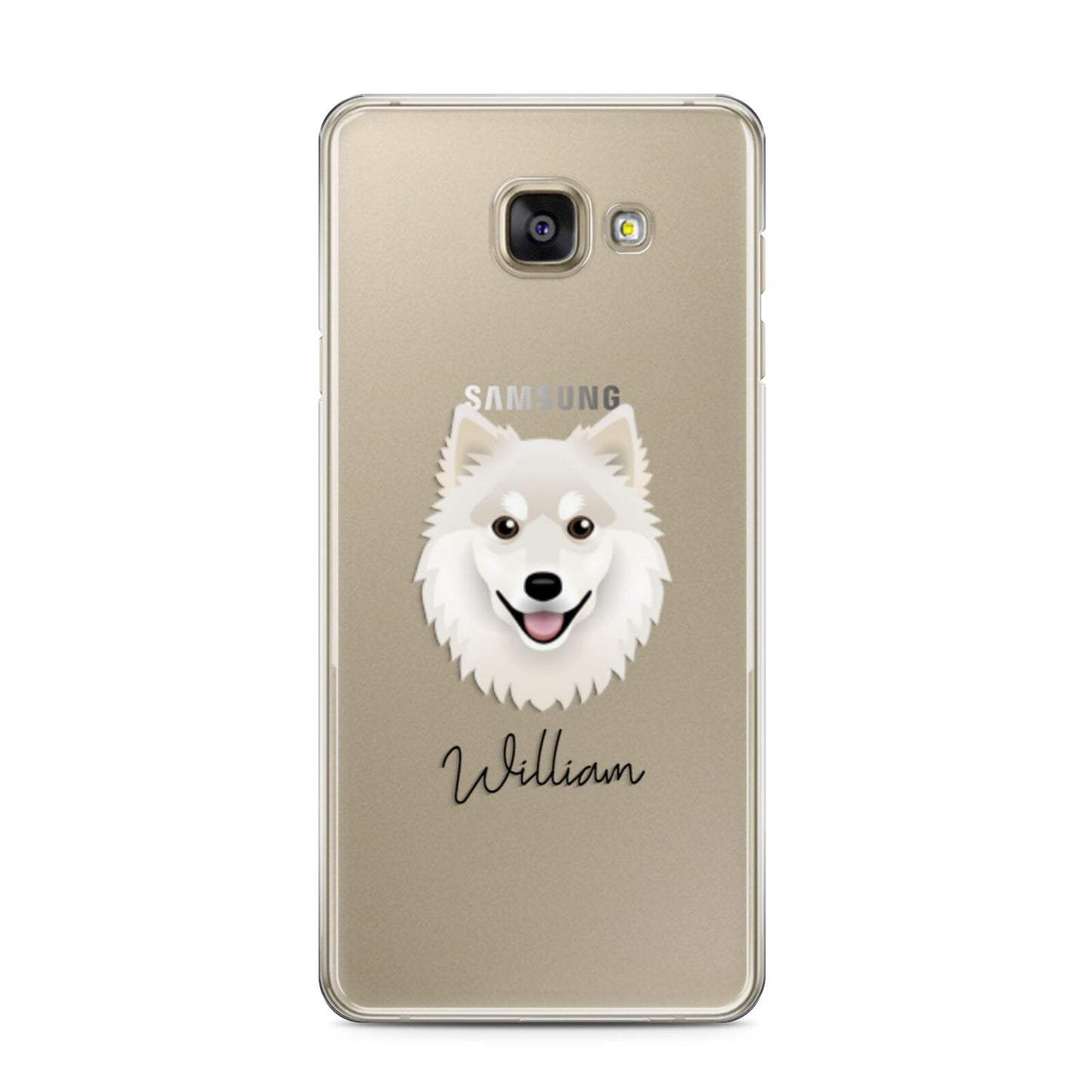 Finnish Lapphund Personalised Samsung Galaxy A3 2016 Case on gold phone