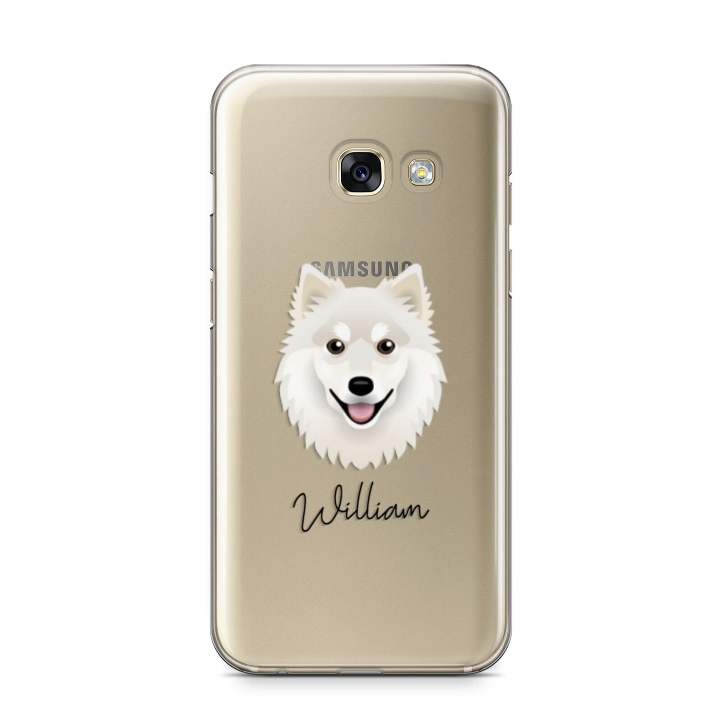 Finnish Lapphund Personalised Samsung Galaxy A3 2017 Case on gold phone