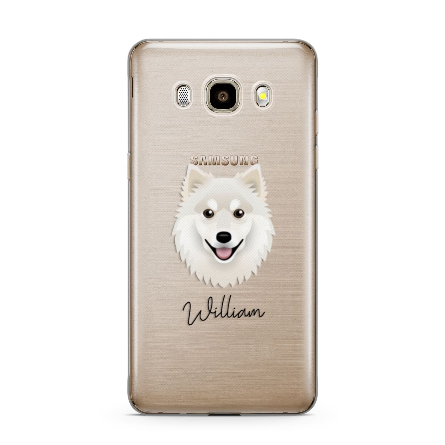 Finnish Lapphund Personalised Samsung Galaxy J7 2016 Case on gold phone