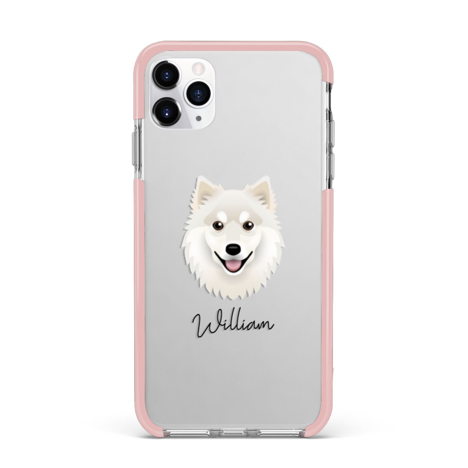 Finnish Lapphund Personalised iPhone 11 Pro Max Impact Pink Edge Case