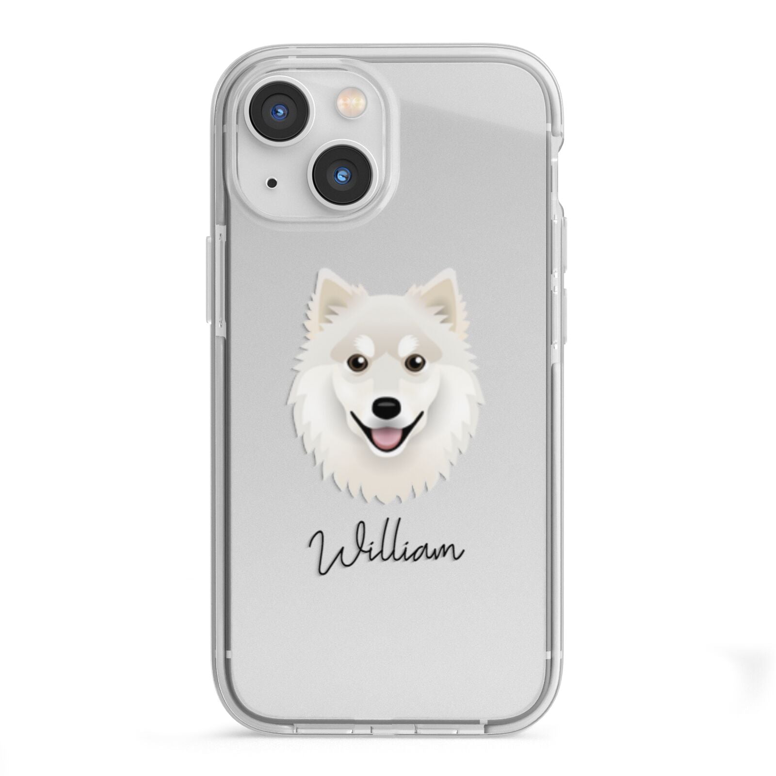 Finnish Lapphund Personalised iPhone 13 Mini TPU Impact Case with White Edges