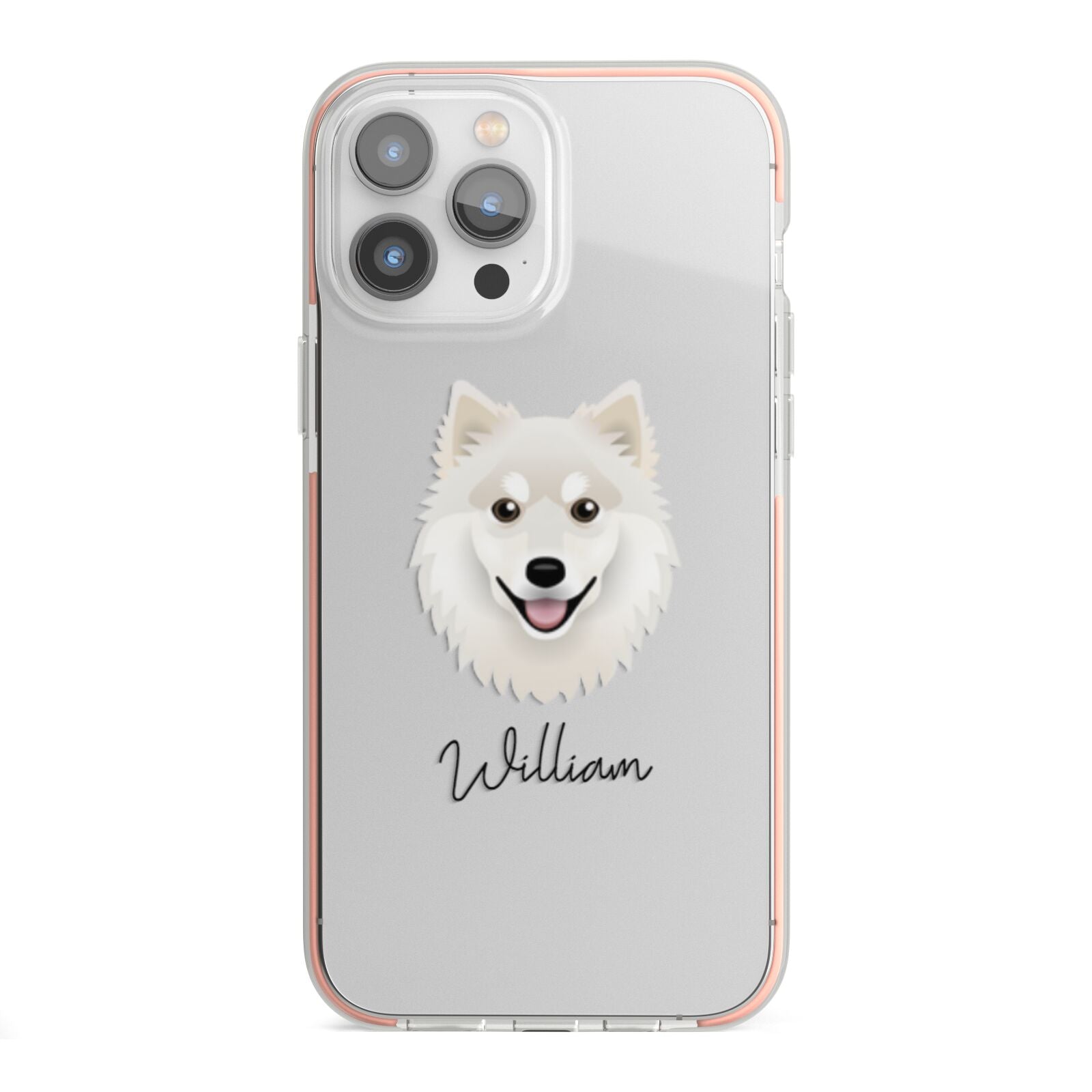 Finnish Lapphund Personalised iPhone 13 Pro Max TPU Impact Case with Pink Edges