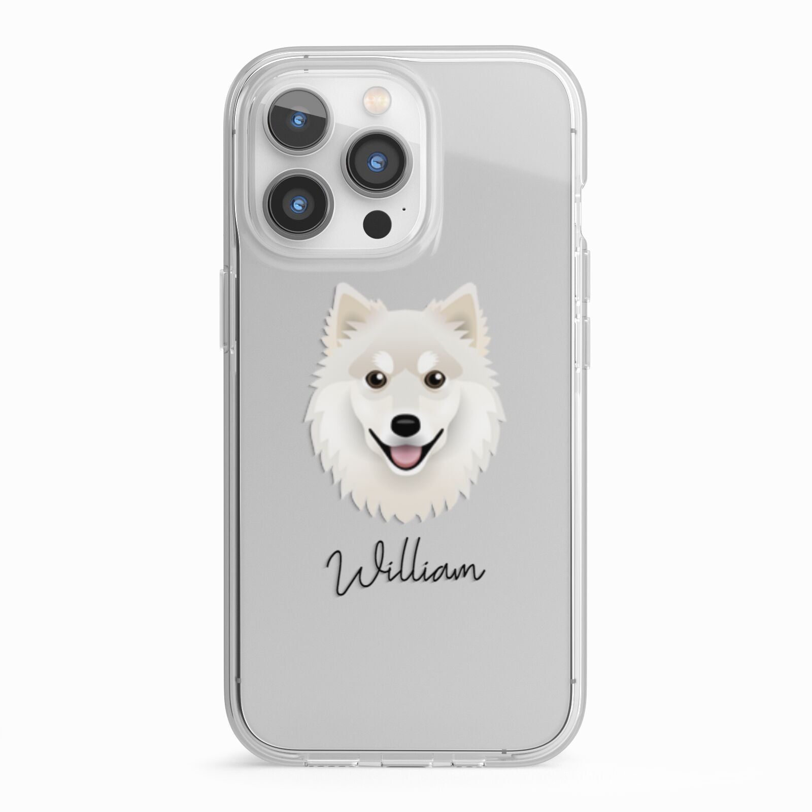 Finnish Lapphund Personalised iPhone 13 Pro TPU Impact Case with White Edges