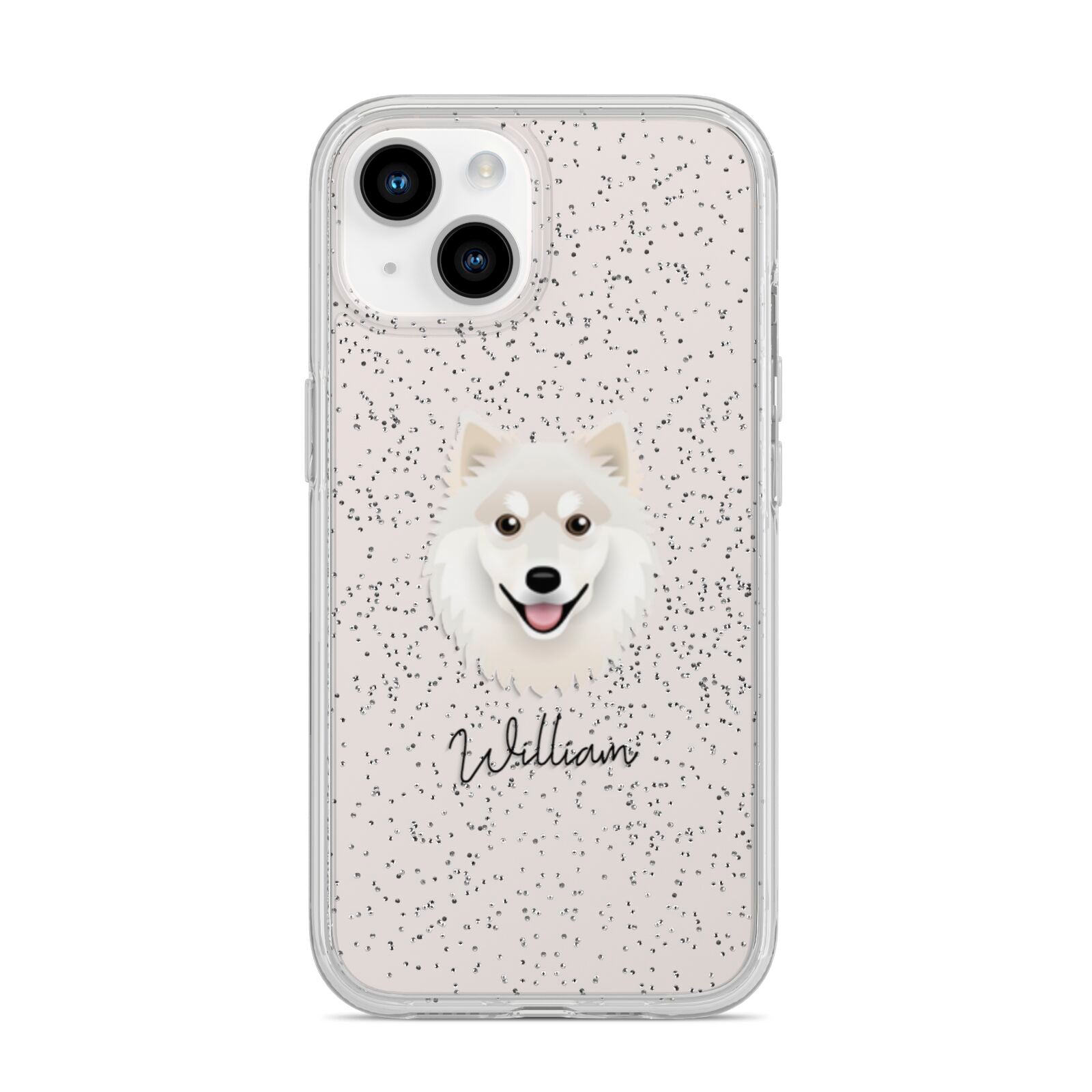 Finnish Lapphund Personalised iPhone 14 Glitter Tough Case Starlight