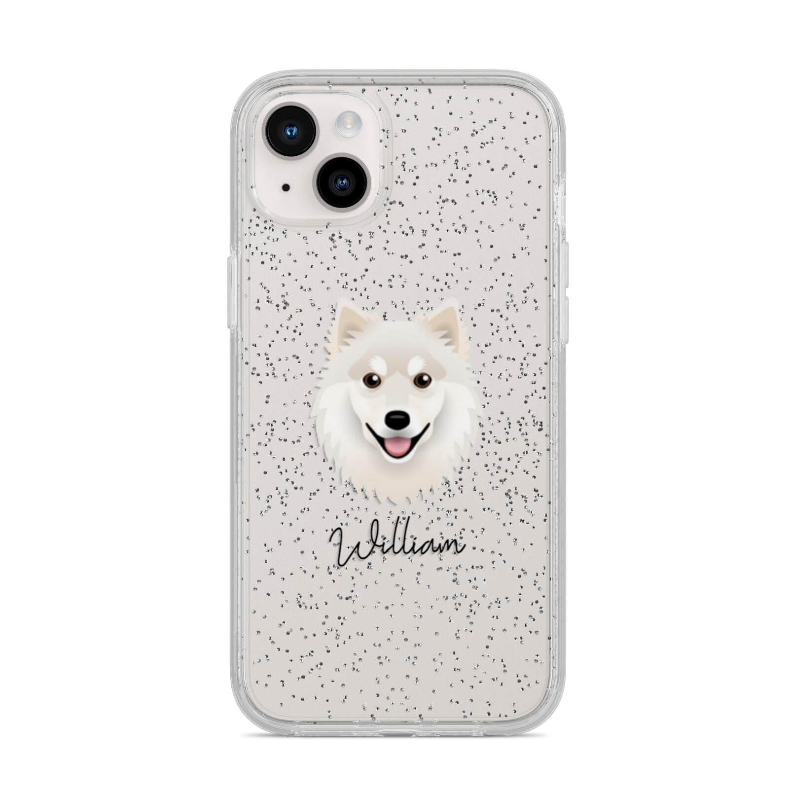 Finnish Lapphund Personalised iPhone 14 Plus Glitter Tough Case Starlight