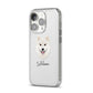 Finnish Lapphund Personalised iPhone 14 Pro Clear Tough Case Silver Angled Image