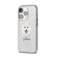 Finnish Lapphund Personalised iPhone 14 Pro Glitter Tough Case Silver Angled Image
