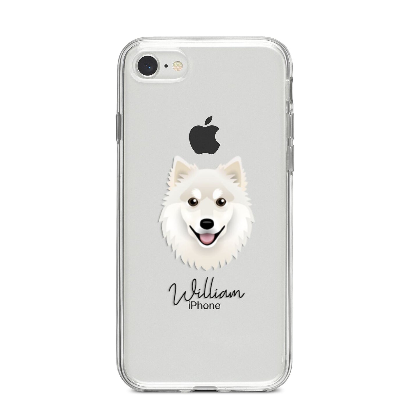 Finnish Lapphund Personalised iPhone 8 Bumper Case on Silver iPhone