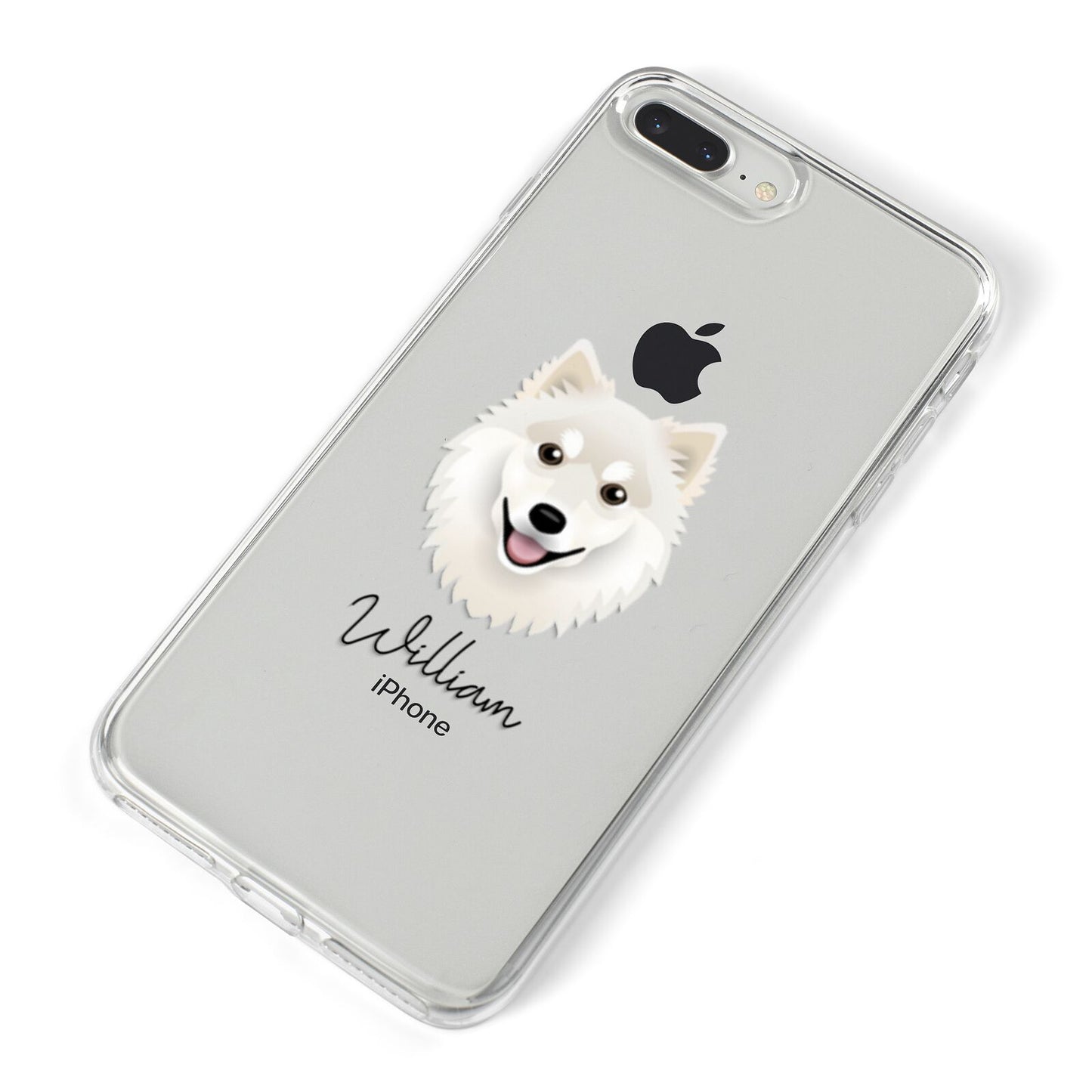 Finnish Lapphund Personalised iPhone 8 Plus Bumper Case on Silver iPhone Alternative Image
