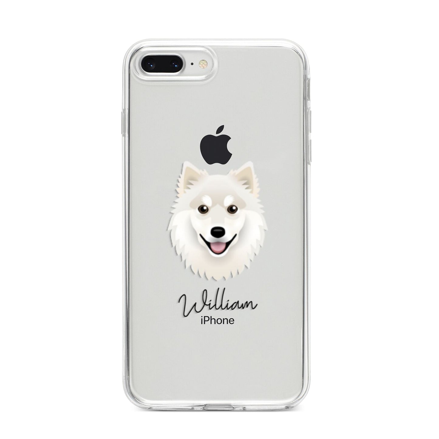 Finnish Lapphund Personalised iPhone 8 Plus Bumper Case on Silver iPhone