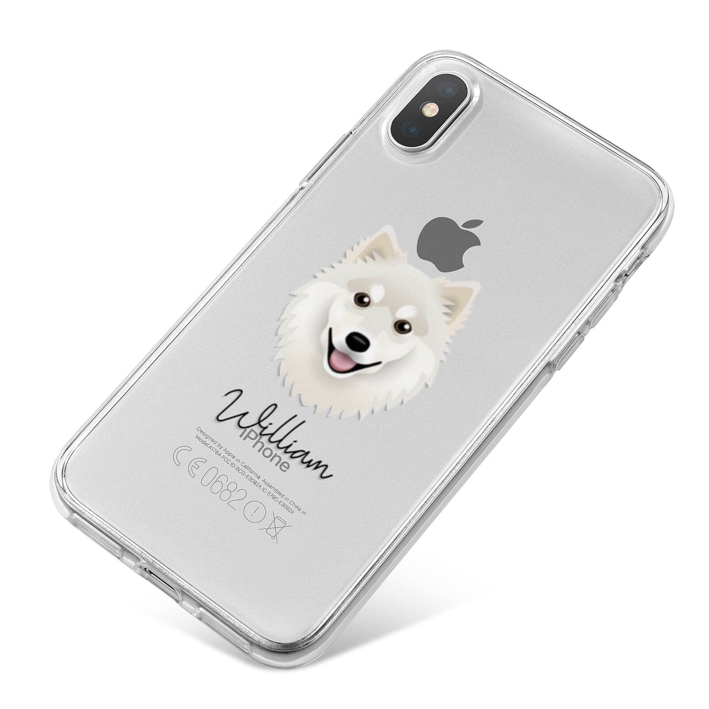 Finnish Lapphund Personalised iPhone X Bumper Case on Silver iPhone