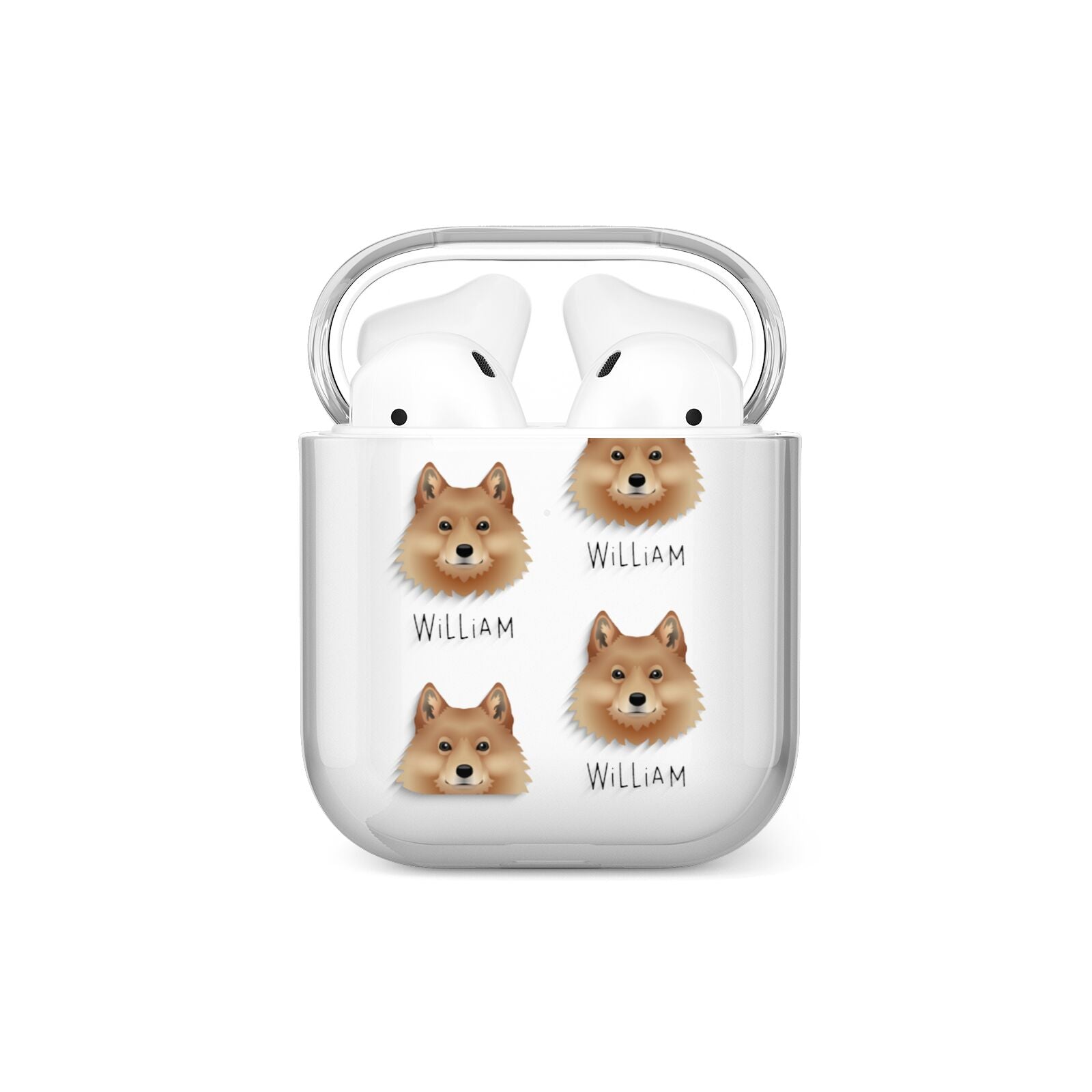 Finnish Spitz Icon with Name AirPods Case