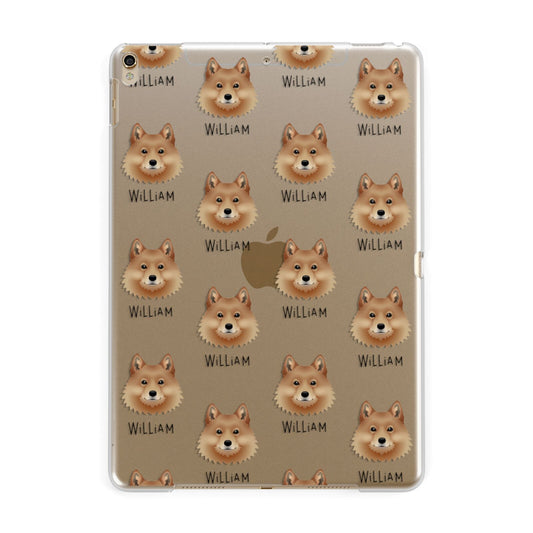 Finnish Spitz Icon with Name Apple iPad Gold Case