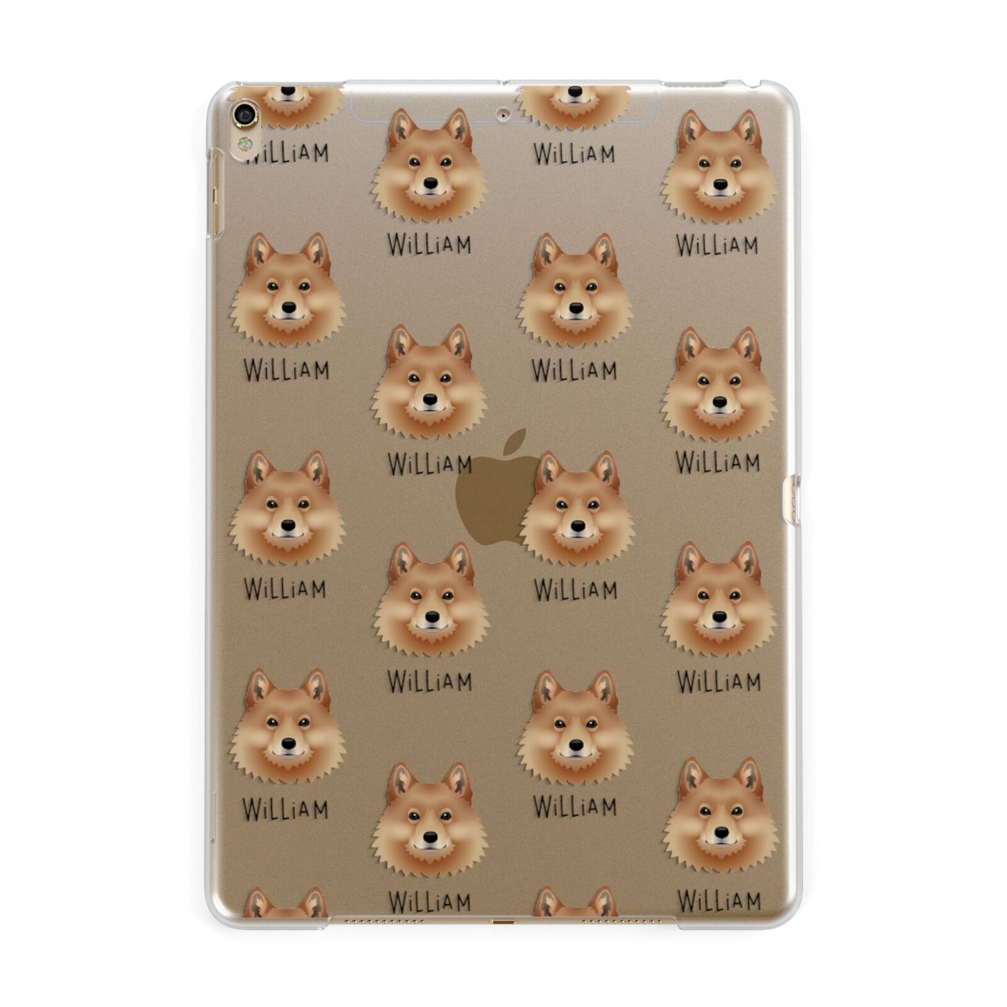 Finnish Spitz Icon with Name Apple iPad Gold Case
