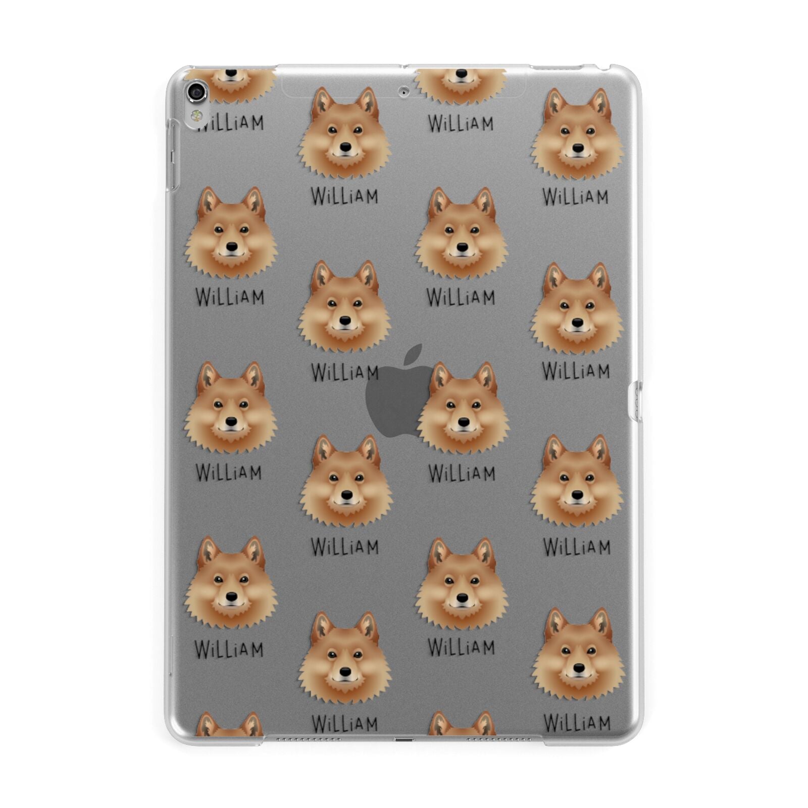 Finnish Spitz Icon with Name Apple iPad Silver Case