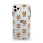 Finnish Spitz Icon with Name Apple iPhone 11 Pro Max in Silver with White Impact Case
