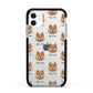 Finnish Spitz Icon with Name Apple iPhone 11 in White with Black Impact Case