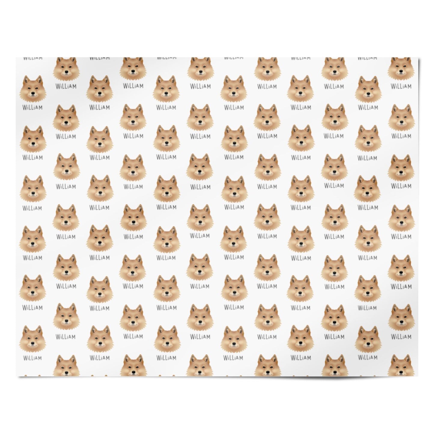 Finnish Spitz Icon with Name Personalised Wrapping Paper Alternative