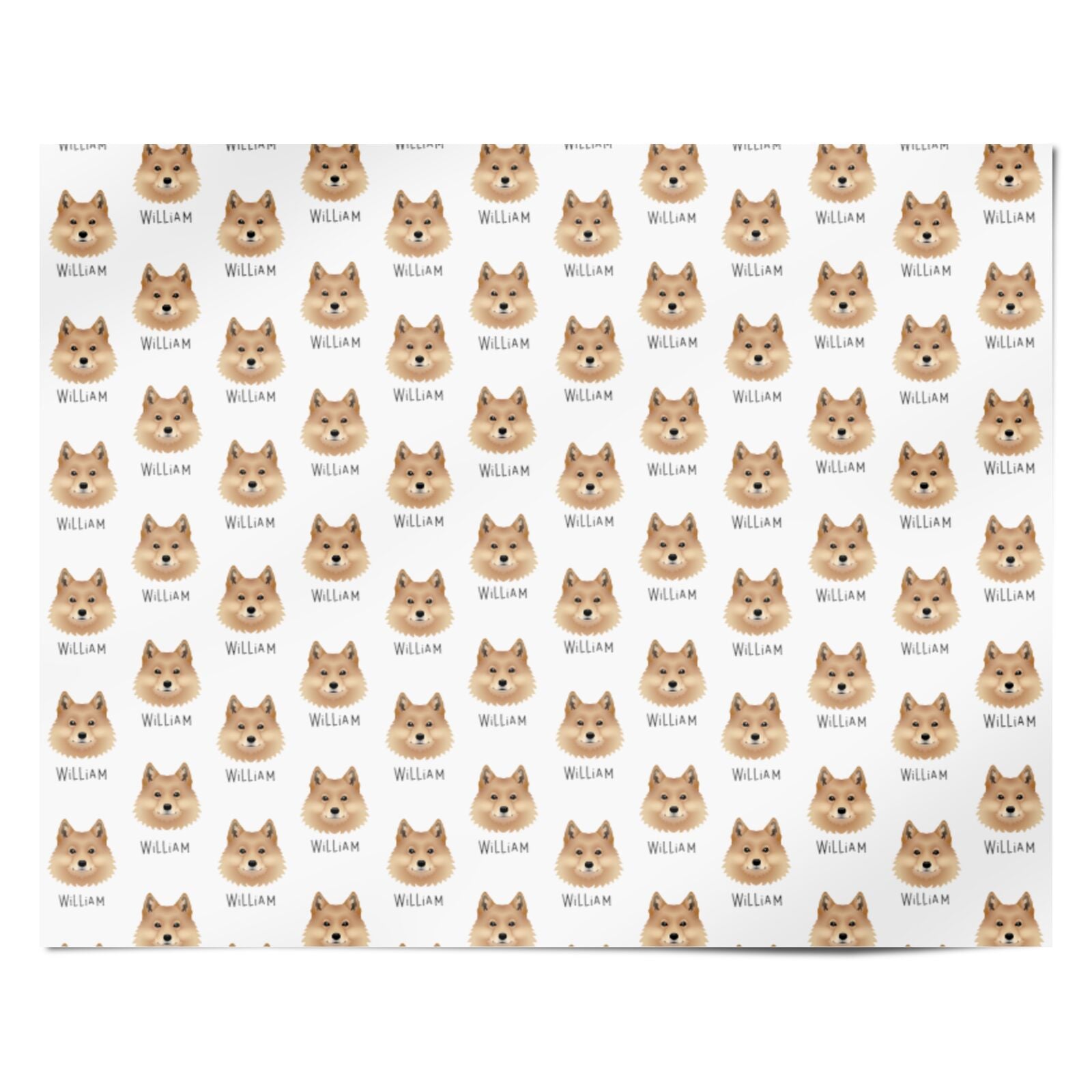 Finnish Spitz Icon with Name Personalised Wrapping Paper Alternative