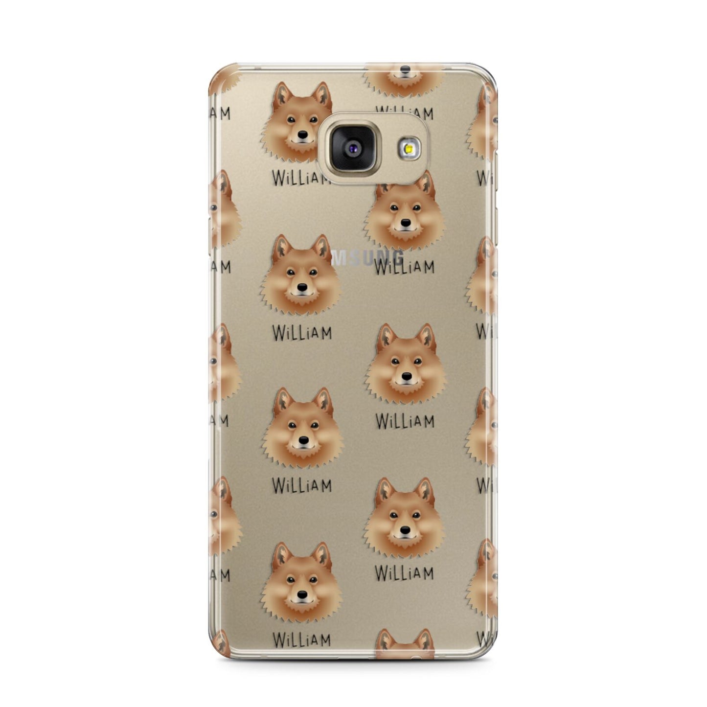 Finnish Spitz Icon with Name Samsung Galaxy A7 2016 Case on gold phone