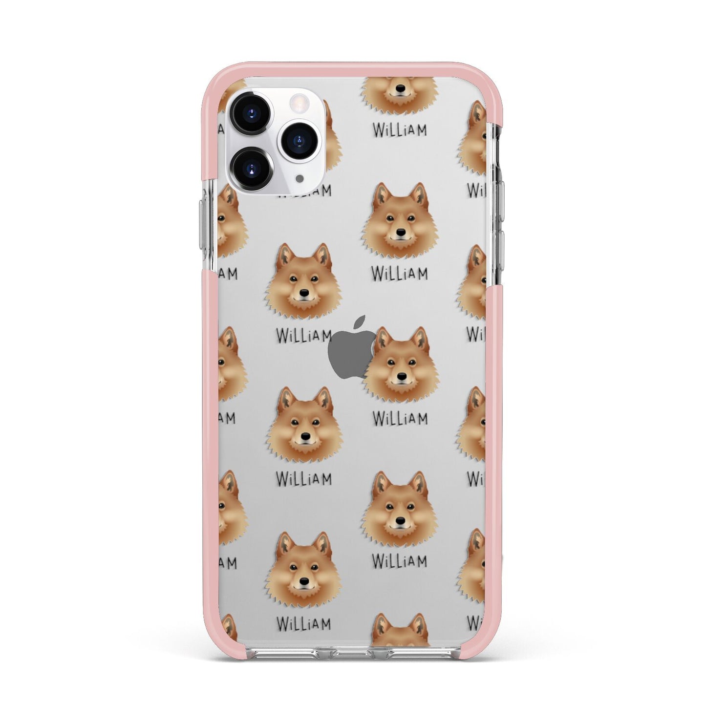 Finnish Spitz Icon with Name iPhone 11 Pro Max Impact Pink Edge Case